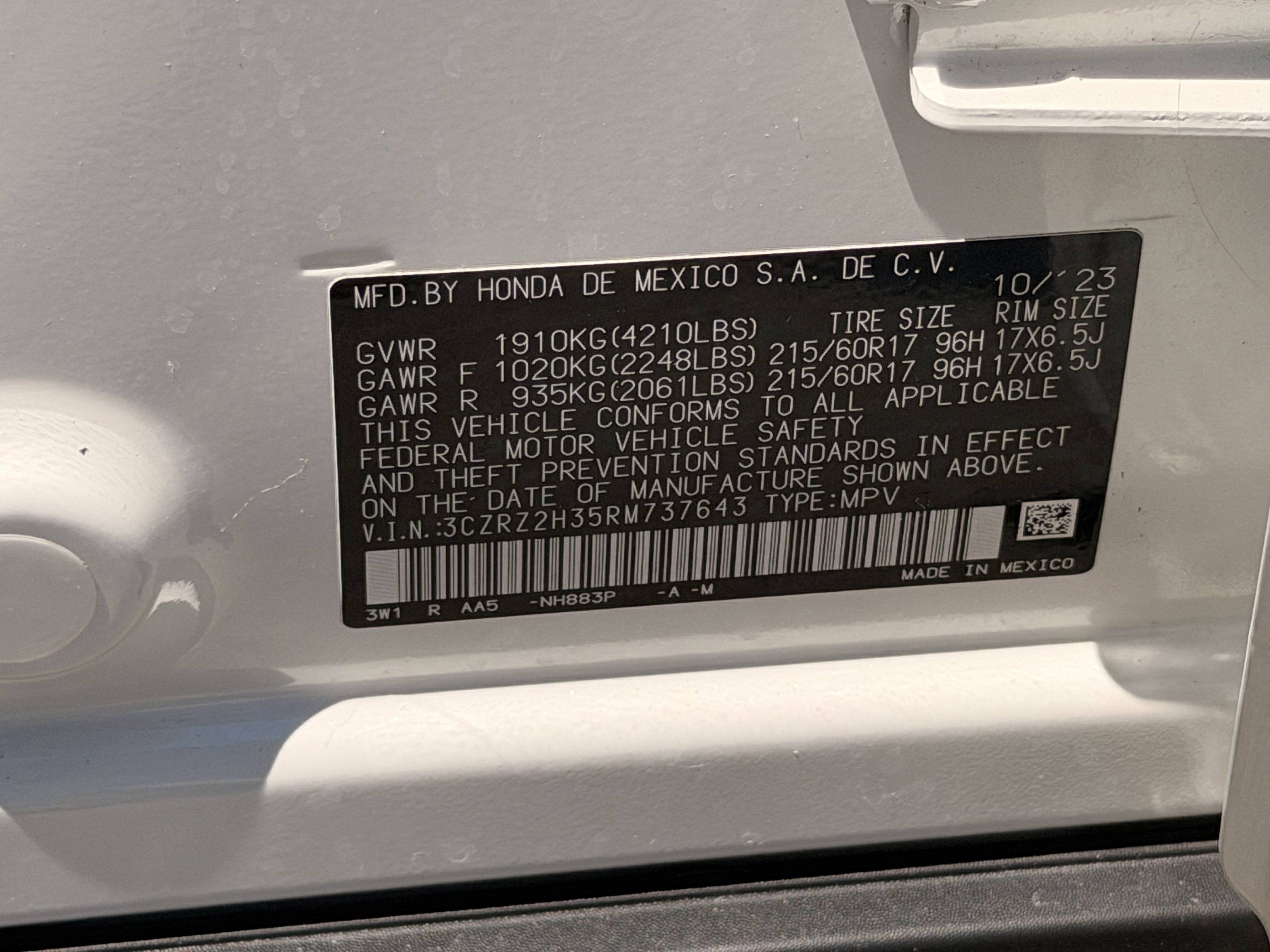 Certified 2024 Honda HR-V LX image 28