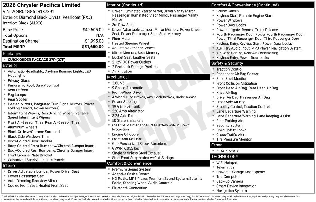New 2026 Chrysler Pacifica Limited FWD image 32