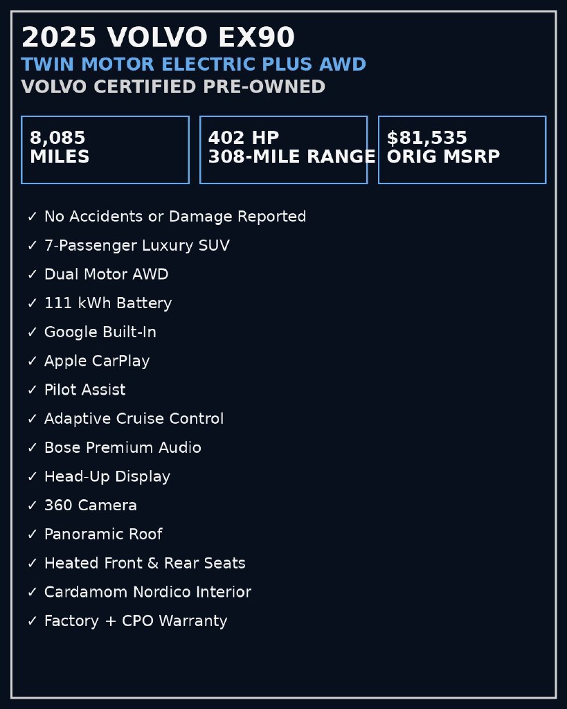 Certified 2025 Volvo EX90 Plus AWD/4WD image 2