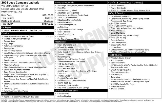 Used 2024 Jeep Compass Latitude AWD/4WD image 30