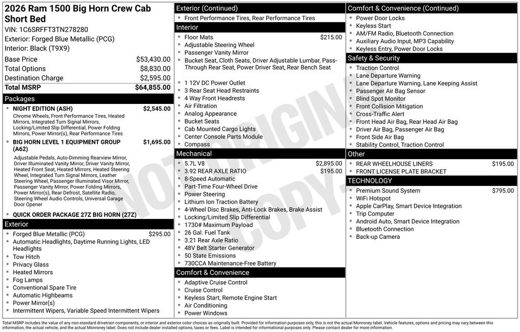 New 2026 RAM 1500 Big Horn w/ Night Edition image 3