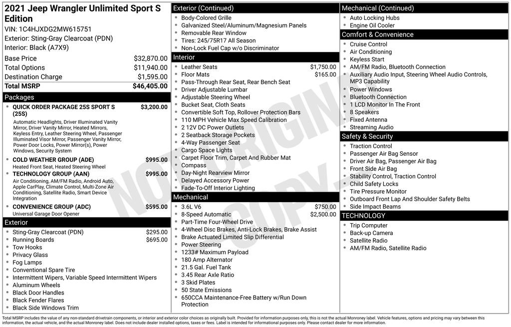 Used 2021 Jeep Wrangler Unlimited Sport image 14