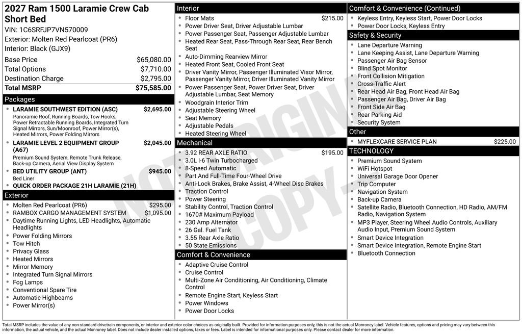 New 2027 RAM 1500 Laramie w/ Laramie Southwest Edition AWD/4WD image 6