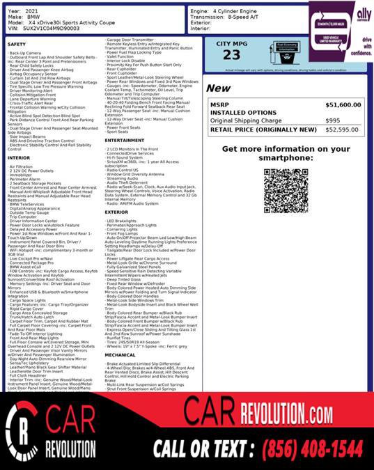 Used 2021 BMW X4 xDrive30i w/ Premium Package Enhanced