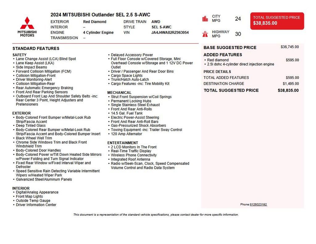 Used 2024 Mitsubishi Outlander SEL image 44