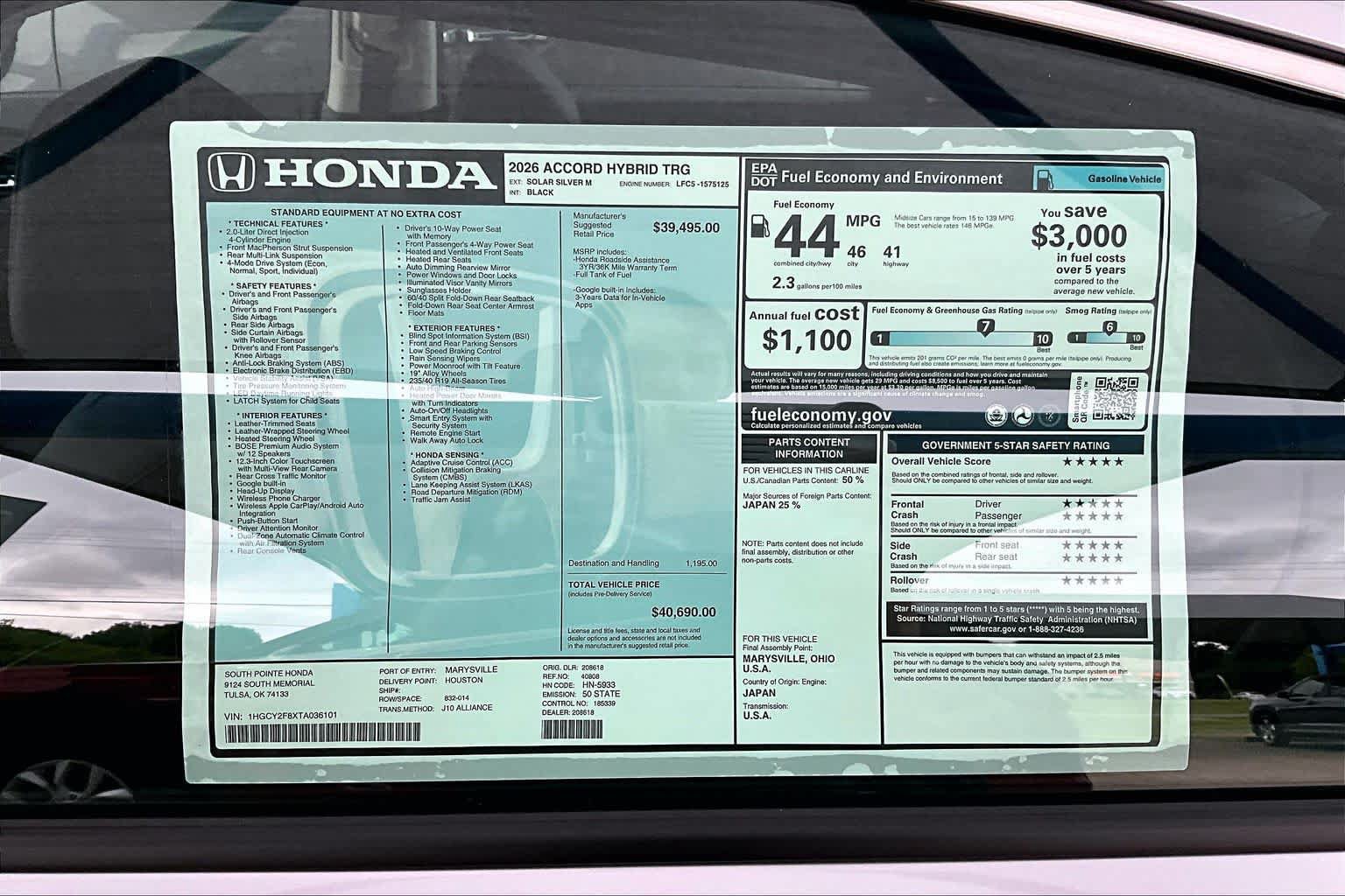 New 2026 Honda Accord Touring image 21