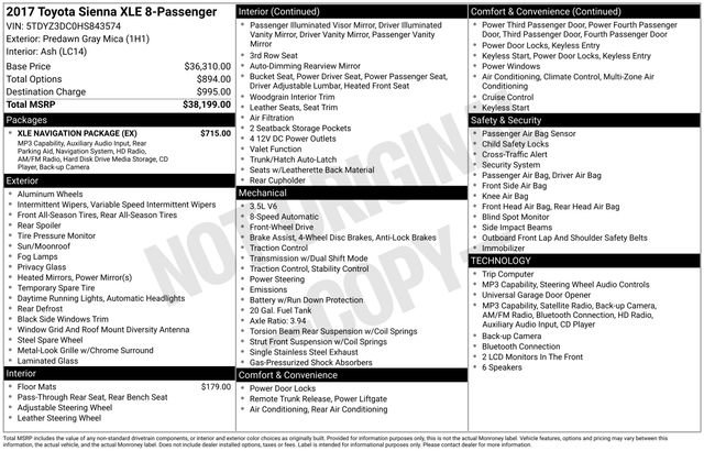 Used 2017 Toyota Sienna XLE w/ XLE Navigation Package FWD image 5
