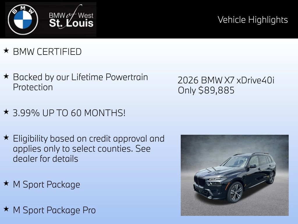 Certified 2026 BMW X7 xDrive40i w/ M Sport Package image 8