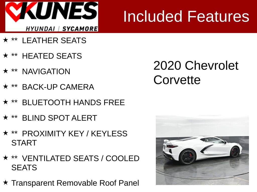 Used 2020 Chevrolet Corvette Stingray Preferred Cpe w/ 2LT Preferred Equipment Group image 2