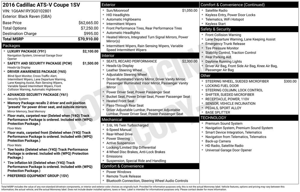 Used 2016 Cadillac ATS V w/ Luxury Package image 36