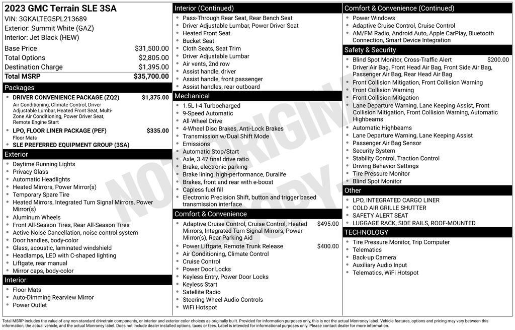 Certified 2023 GMC Terrain SLE w/ Driver Convenience Package image 6