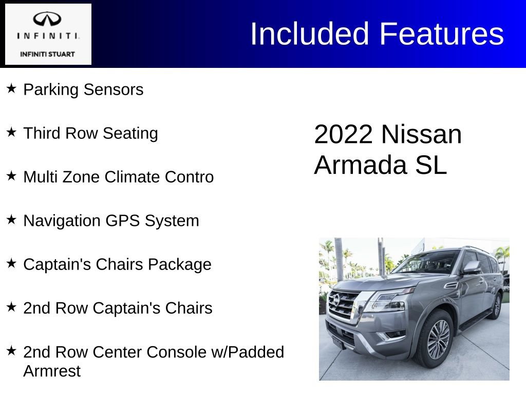 Used 2022 Nissan Armada SL w/ Captain's Chairs Package AWD/4WD image 3