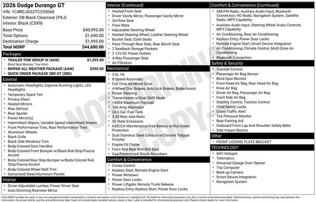 New 2026 Dodge Durango GT w/ Trailer Tow Group IV AWD/4WD image 37