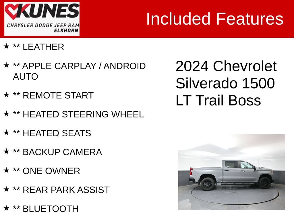 Used 2024 Chevrolet Silverado 1500 LT Trail Boss w/ LT Trail Boss Premium Package AWD/4WD image 2
