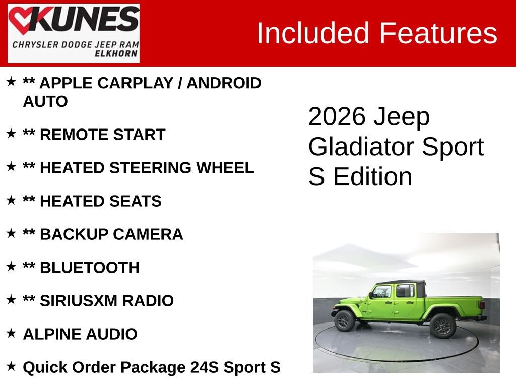 New 2026 Jeep Gladiator Sport image 2