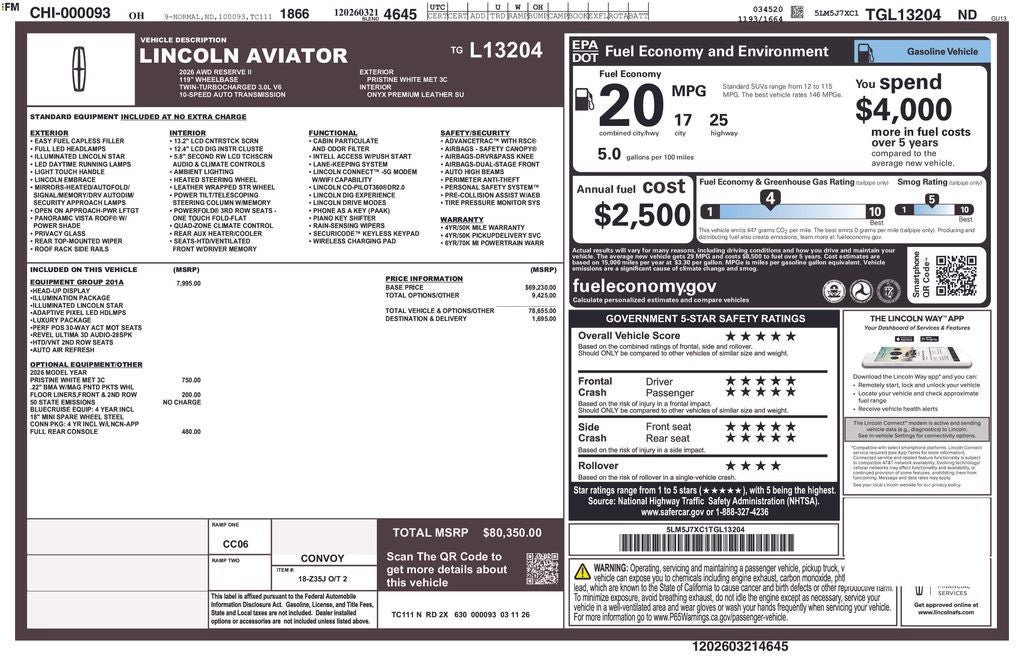 New 2026 Lincoln Aviator Reserve AWD/4WD image 21