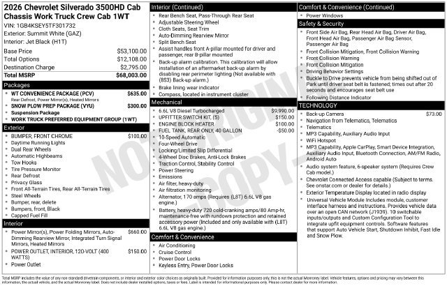 New 2026 Chevrolet Silverado 3500 W/T w/ WT Convenience Package AWD/4WD image 30