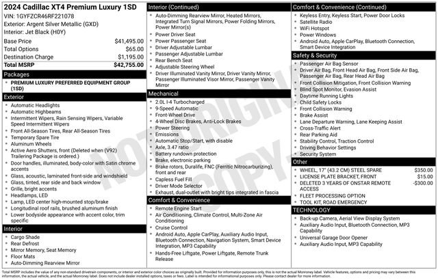 Certified 2024 Cadillac XT4 Premium Luxury FWD image 34