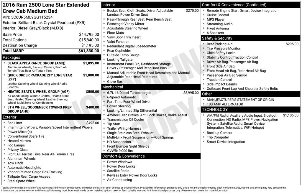 Used 2016 RAM 2500 Lone Star w/ Black Appearance Group image 15