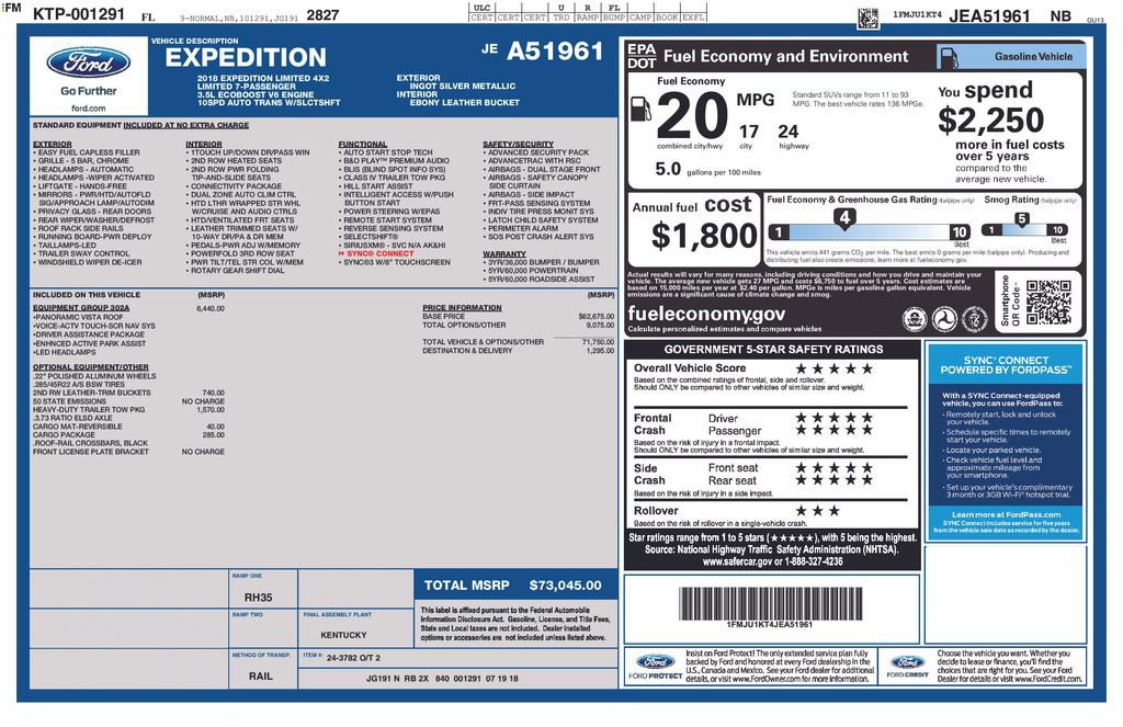Used 2018 Ford Expedition Limited w/ Equipment Group 302A image 39