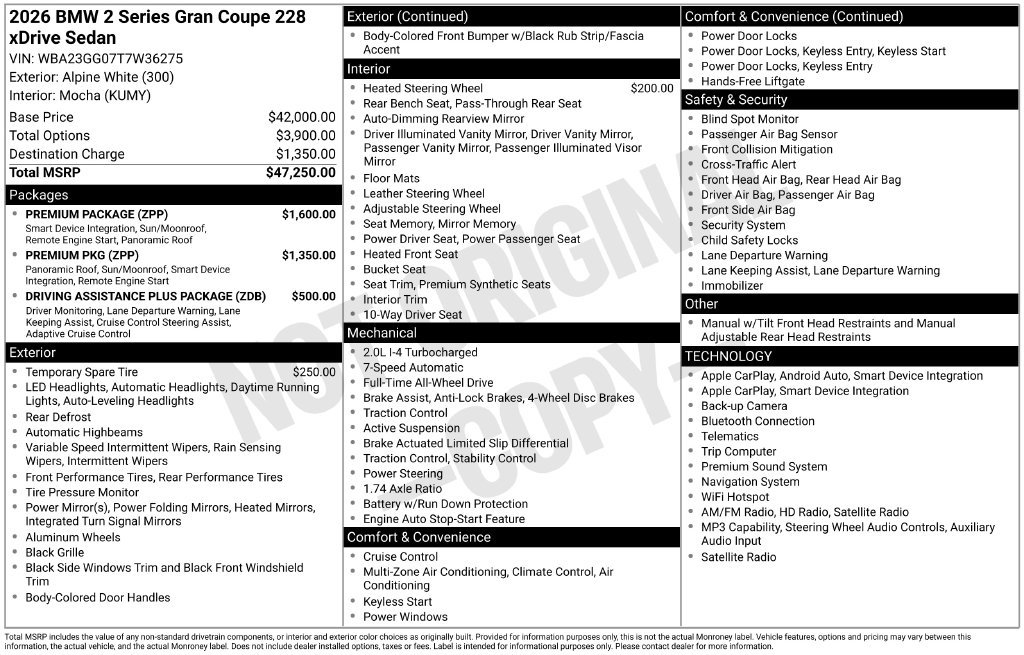 New 2026 BMW 228i xDrive w/ Premium Package AWD/4WD image 2