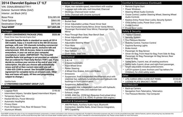 Used 2014 Chevrolet Equinox LT w/ Driver Convenience Package FWD image 7