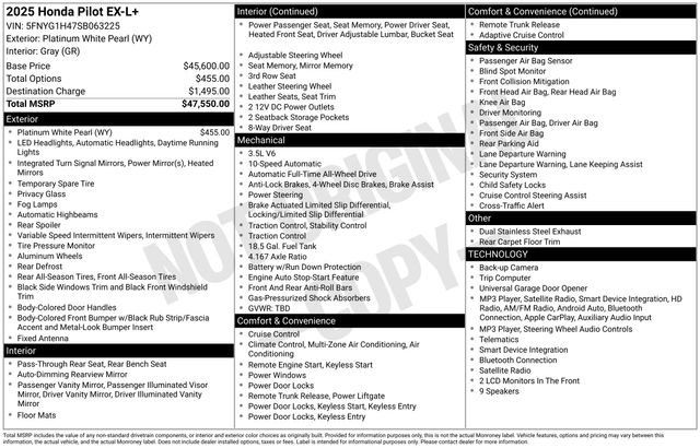 Used 2025 Honda Pilot EX-L image 16