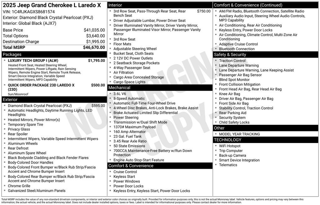 New 2025 Jeep Grand Cherokee L Laredo w/ Luxury Tech Group I image 7