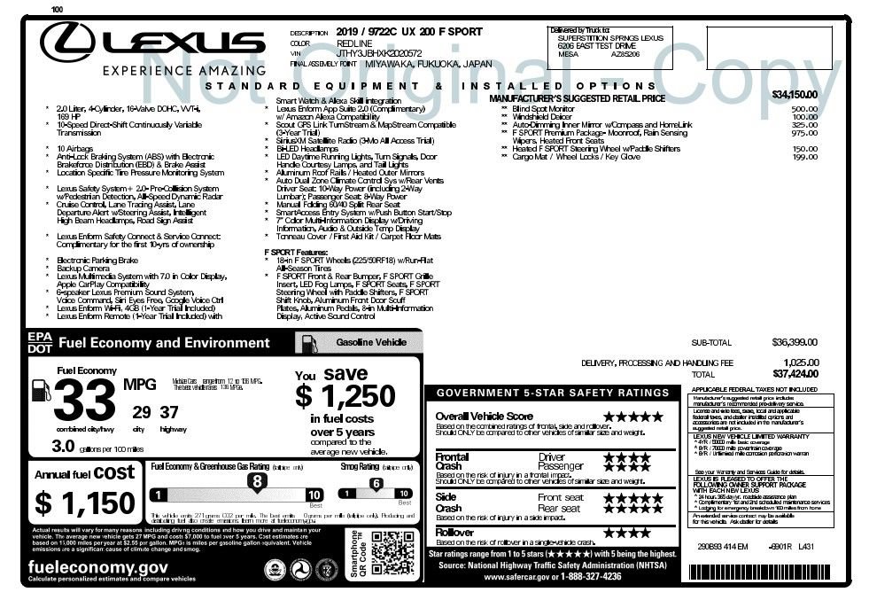 Used 2019 Lexus UX 200 F Sport FWD image 4
