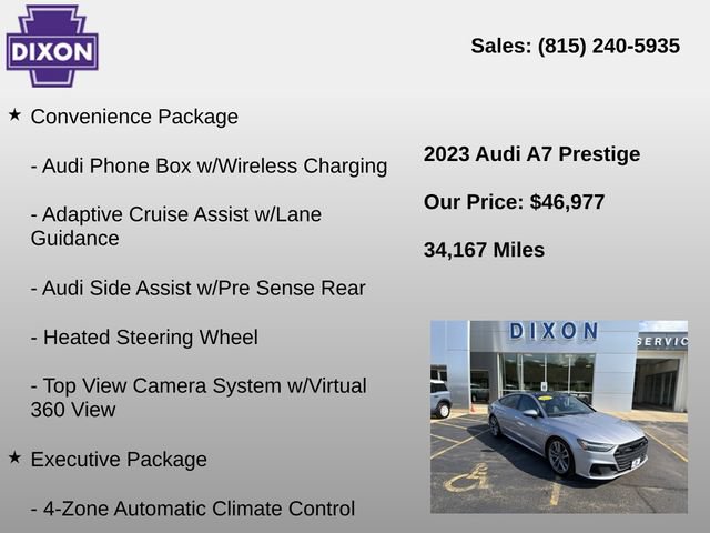 Used 2023 Audi A7 3.0T Prestige w/ S Line Black Optic Package AWD/4WD image 4