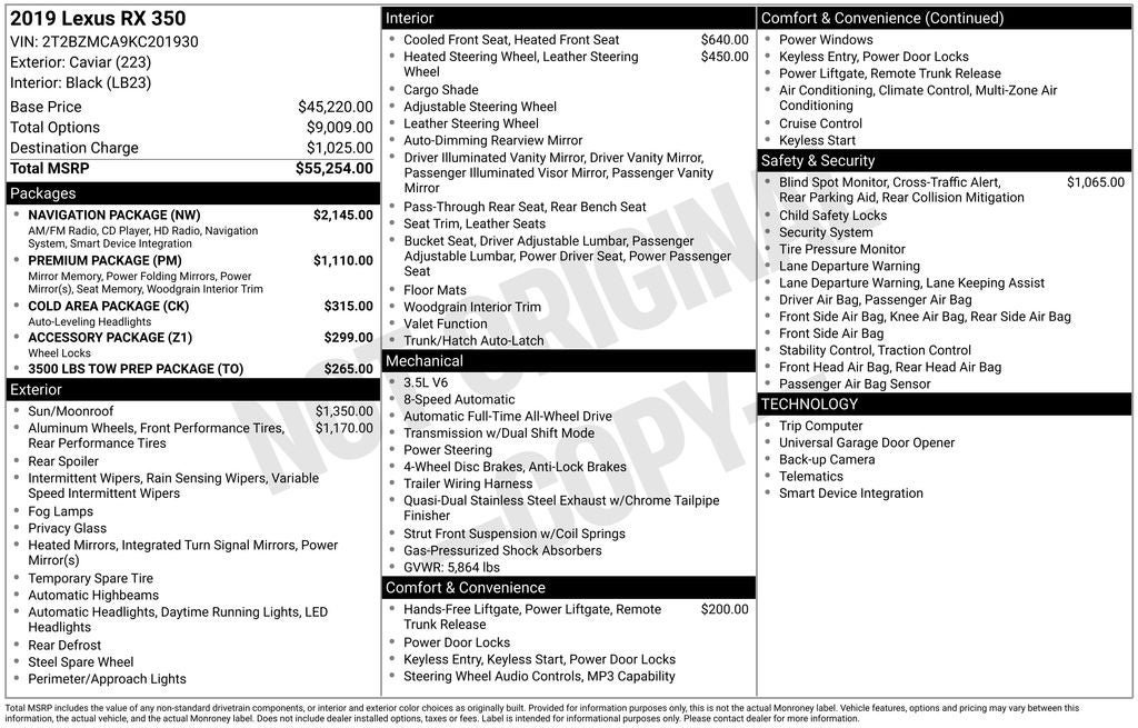 Used 2019 Lexus RX 350 AWD w/ Navigation Package image 40