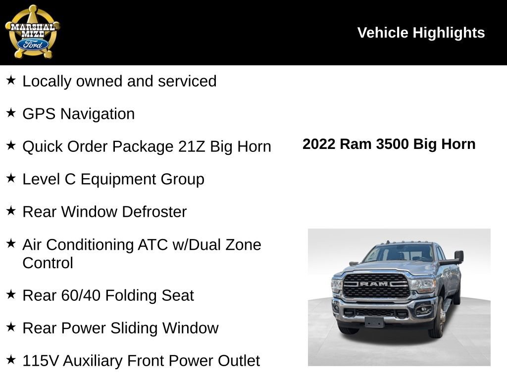 Used 2022 RAM 3500 Big Horn w/ Level C Equiment Group AWD/4WD image 2