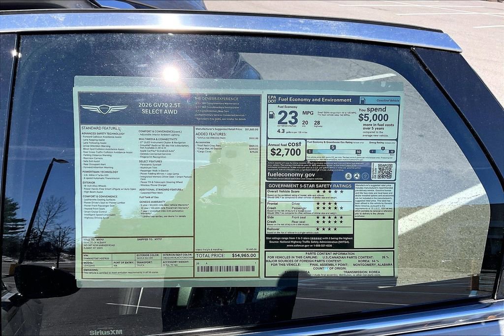 New 2026 Genesis GV70 2.5T Select AWD/4WD image 13
