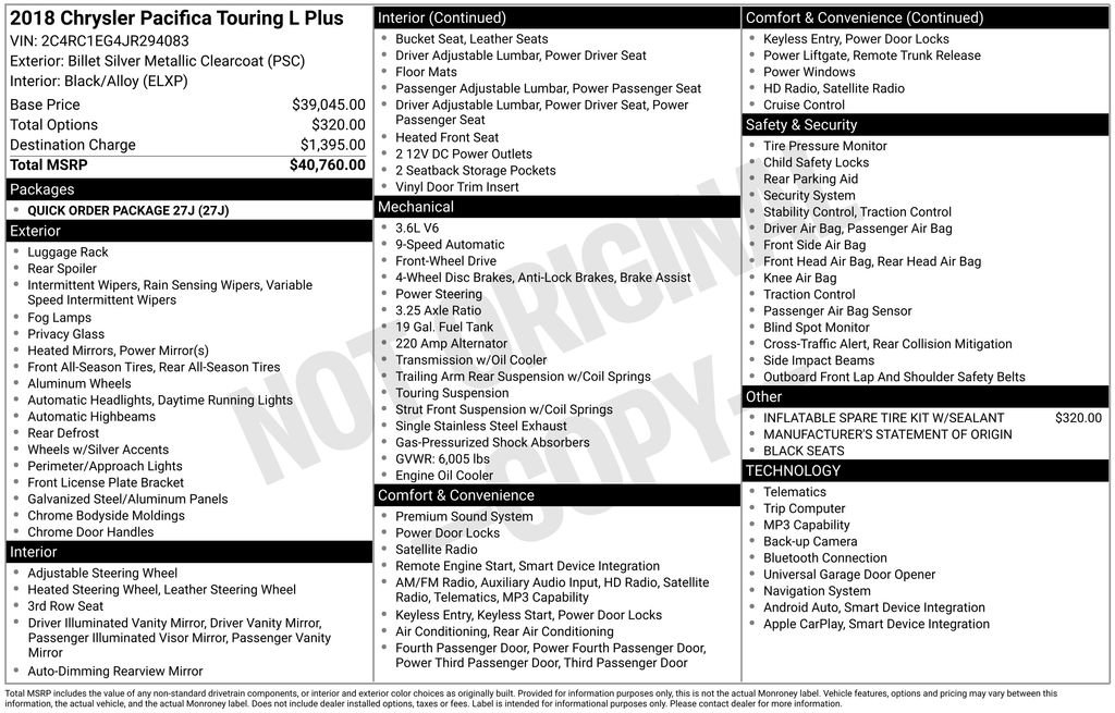 Used 2018 Chrysler Pacifica Touring-L Plus image 38