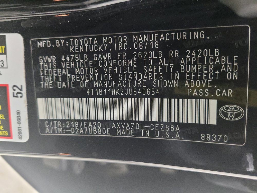 Used 2018 Toyota Camry SE w/ Moonroof Package FWD image 33