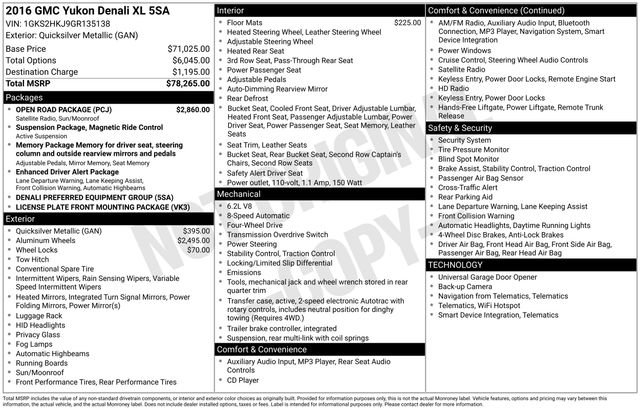 Used 2016 GMC Yukon XL Denali w/ Open Road Package image 10