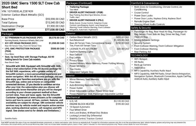 Used 2020 GMC Sierra 1500 SLT w/ SLT Premium Plus Package AWD/4WD image 47