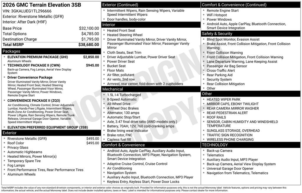 New 2026 GMC Terrain Elevation w/ Elevation Premium Package image 44