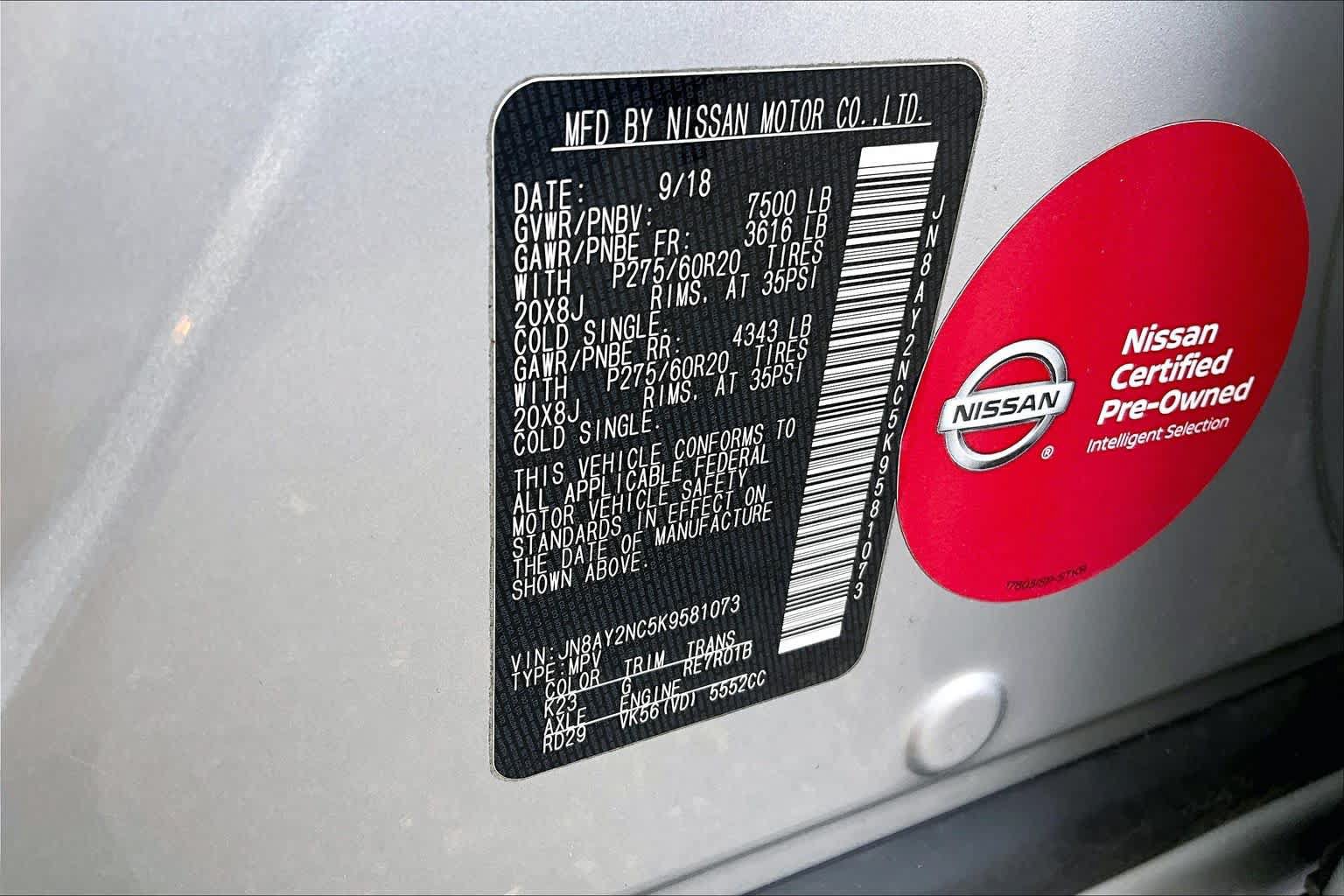 Used 2019 Nissan Armada Platinum w/ Cargo Package AWD/4WD image 33