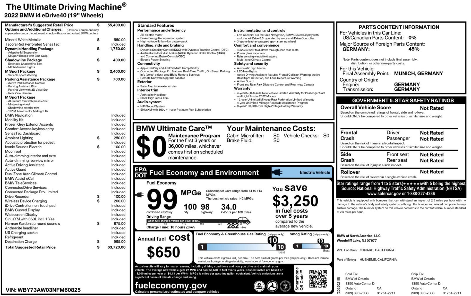 Used 2022 BMW i4 eDrive40 w/ M Sport Package image 58
