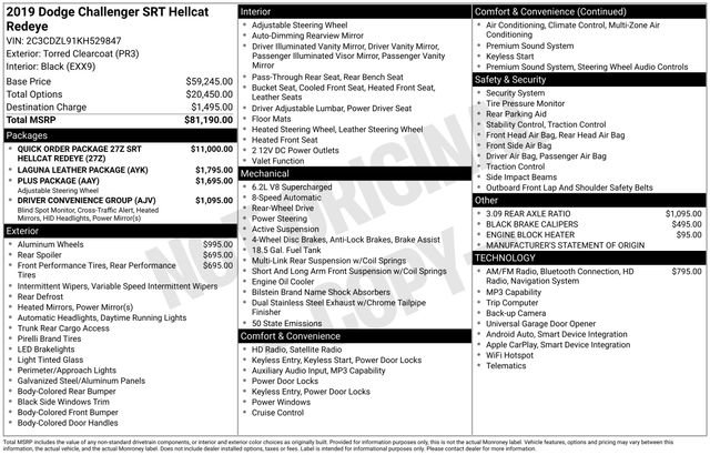 Used 2019 Dodge Challenger SRT Hellcat Redeye image 36