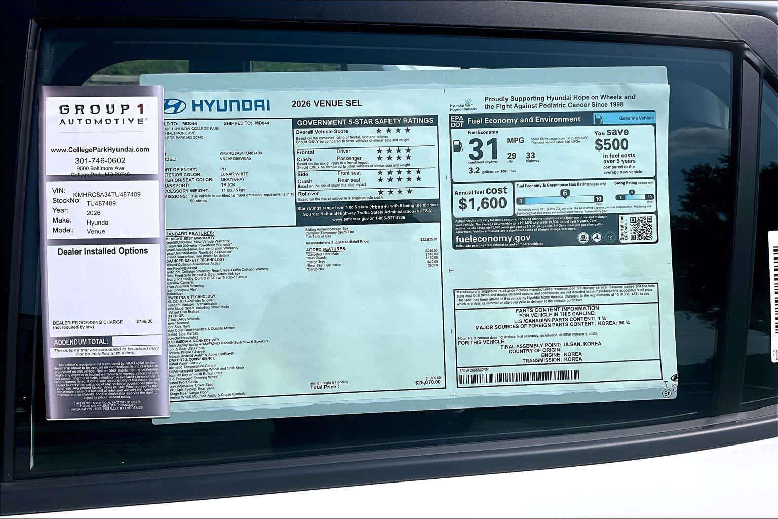 New 2026 Hyundai Venue SEL FWD image 19