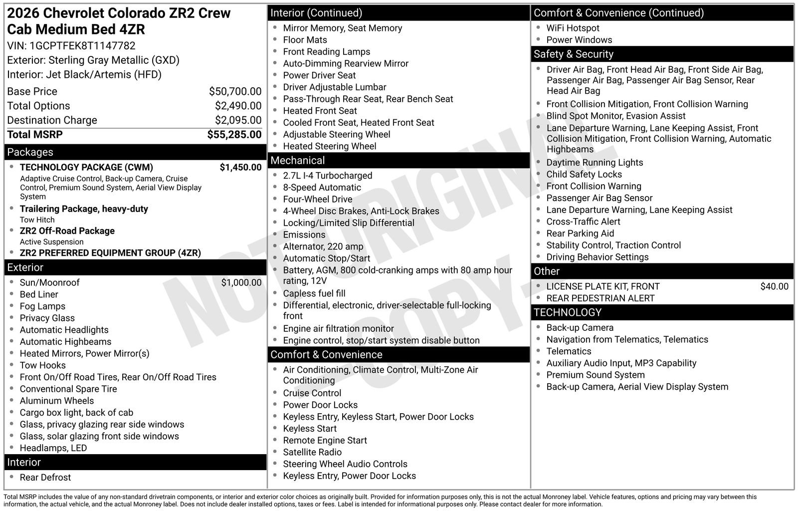 Used 2026 Chevrolet Colorado ZR2 w/ Technology Package AWD/4WD image 8