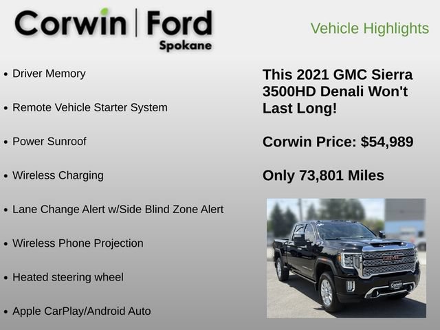 Used 2021 GMC Sierra 3500 Denali w/ Denali Ultimate Package AWD/4WD image 12
