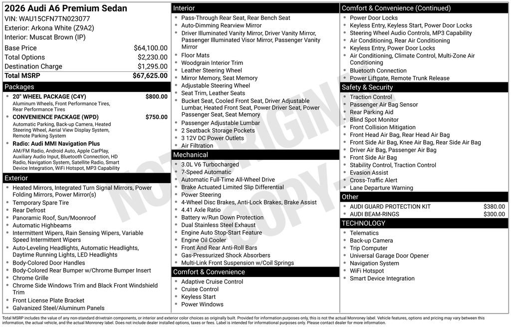 Certified 2026 Audi A6 Premium w/ 20" Wheel Package AWD/4WD image 39