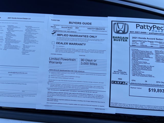 Used 2021 Honda Accord LX image 9