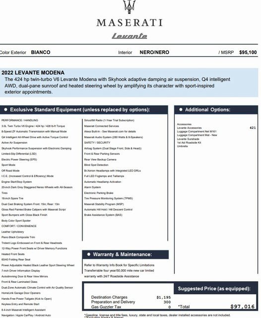 Certified 2022 Maserati Levante Modena image 2
