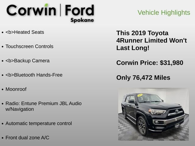 Used 2019 Toyota 4Runner Limited image 6