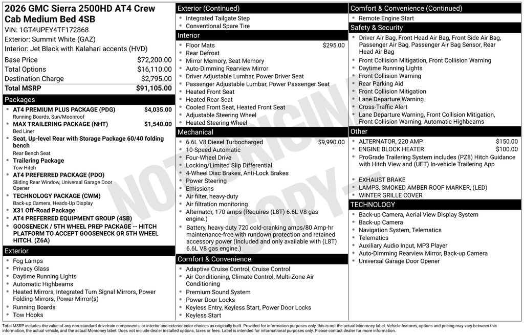 New 2026 GMC Sierra 2500 AT4 w/ AT4 Premium Plus Package image 10