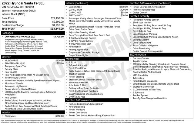 Used 2022 Hyundai Santa Fe SEL w/ Convenience Package FWD image 30